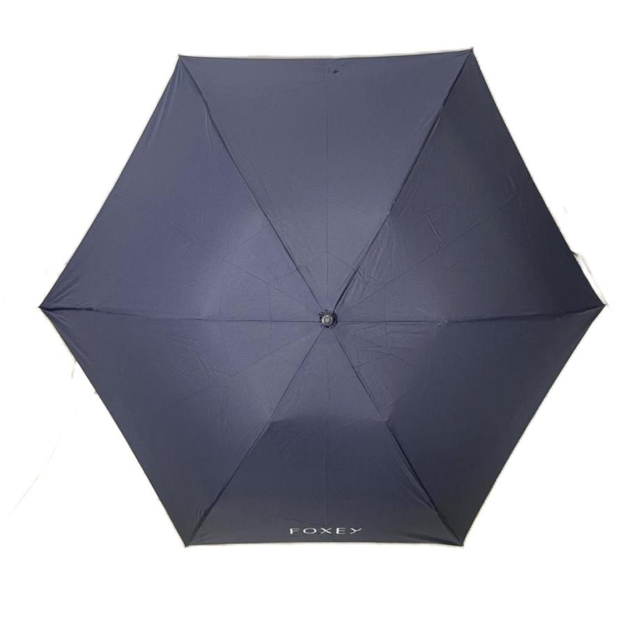 FOXEY（フォクシー） 折りたたみ傘 アンブレラ 晴雨兼用 ロゴ ネイビー