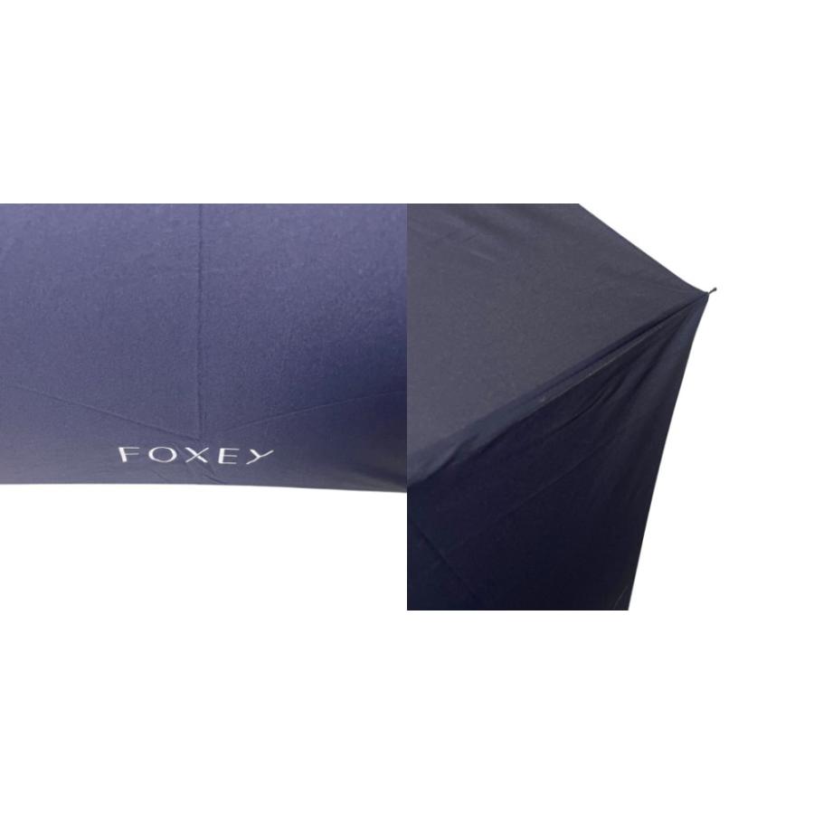FOXEY（フォクシー） 折りたたみ傘 アンブレラ 晴雨兼用 ロゴ ネイビー