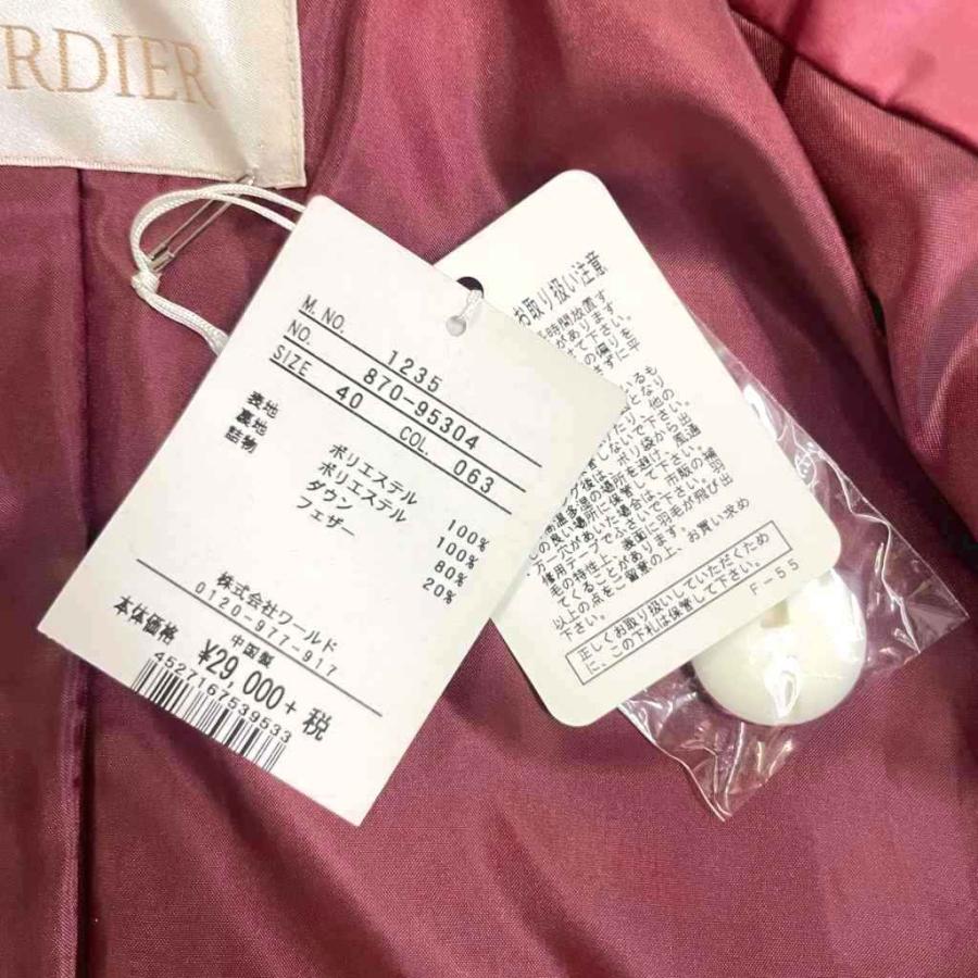 未使用品 コルディア CORDIER ダウンコート ミドル丈 40 レッド 