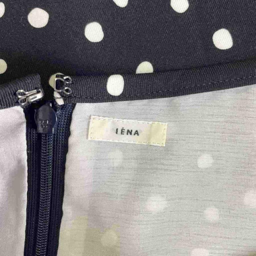 イエナ IENA フレアスカート 水玉 ドット柄 ロング 38 ネイビー