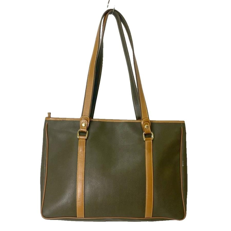 ランセル LANCEL トートバッグ ハンドバッグ レザー ロゴ グリーン