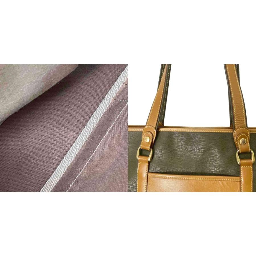 ランセル LANCEL トートバッグ ハンドバッグ レザー ロゴ グリーン