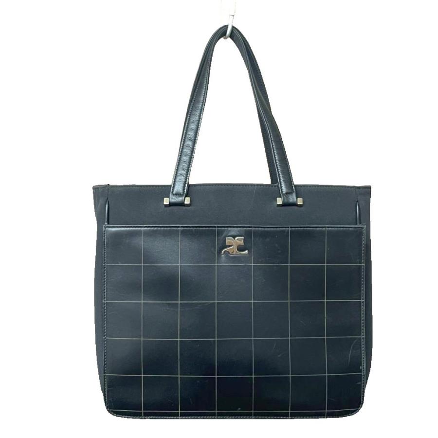 【美品】courreges クレージュ ハンドバッグ ブラック クレージュ courreges ハンドバッグ ミニバッグ トート スクエア