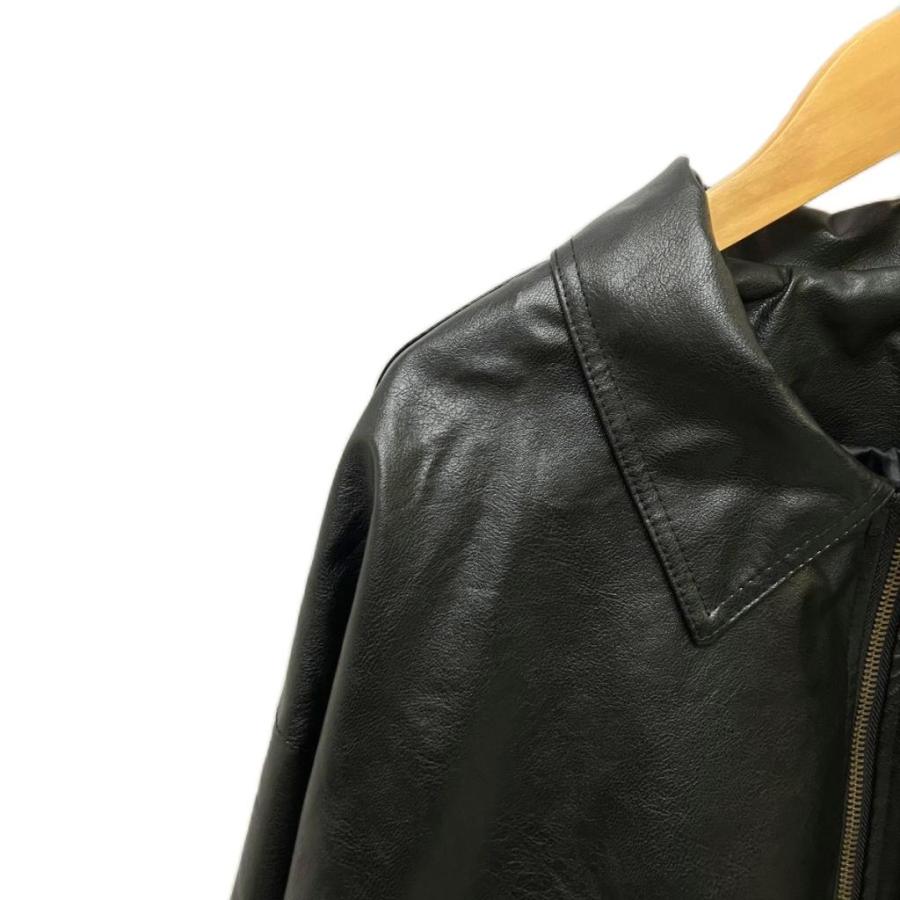 ノーブランド フェイクレザー ジャケット ブルゾン M ブラック