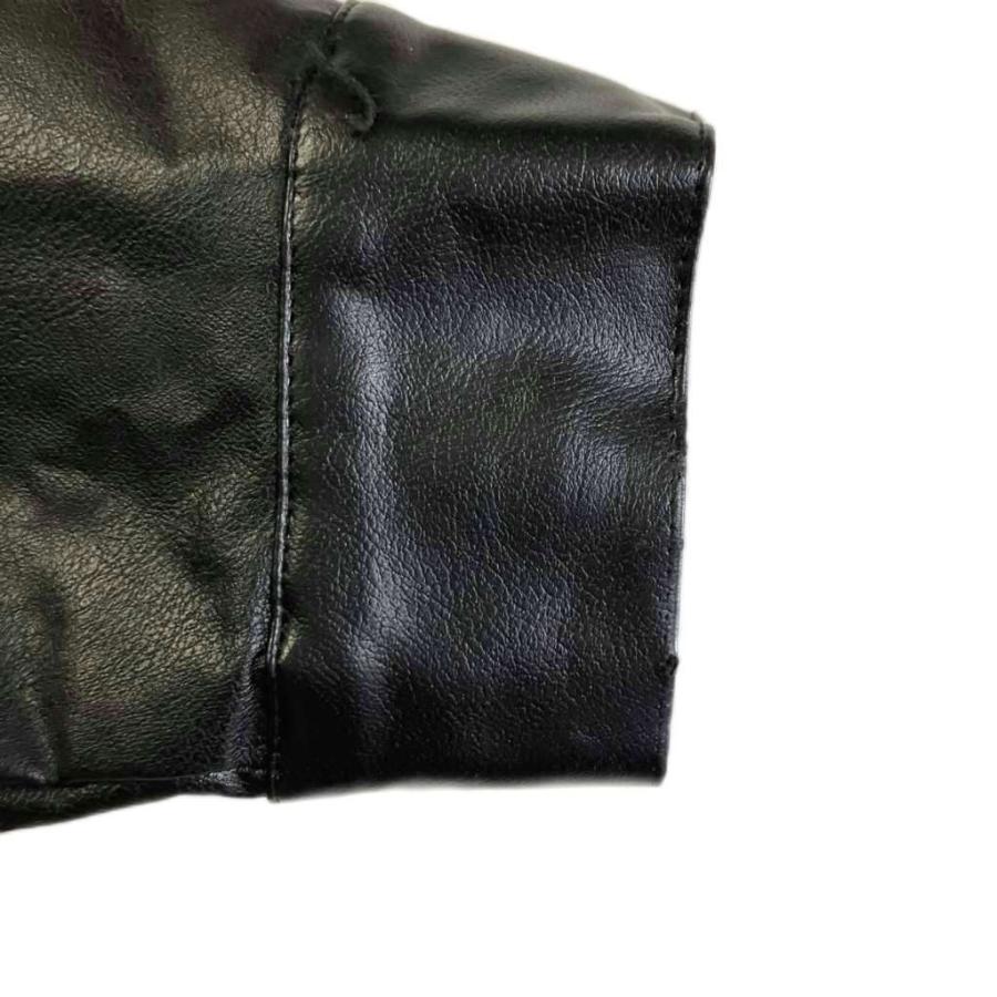 ノーブランド フェイクレザー ジャケット ブルゾン M ブラック