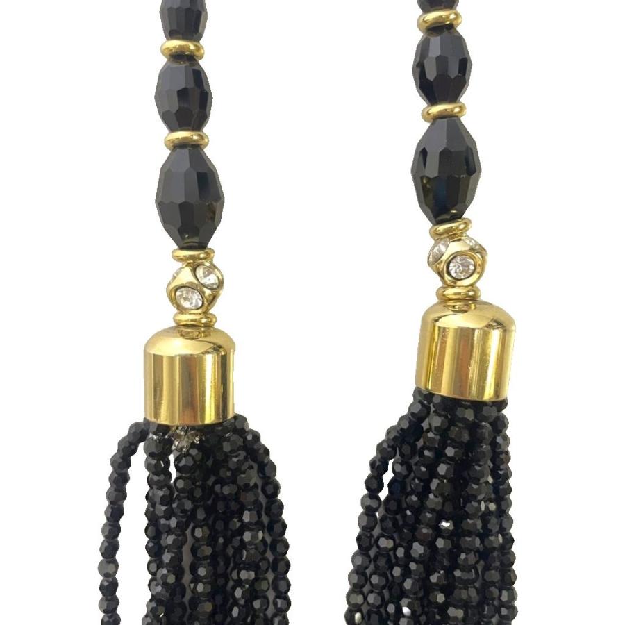スワロフスキー SWAROVSKI 多層ビーズ ネックレス クリスタル ブラック 