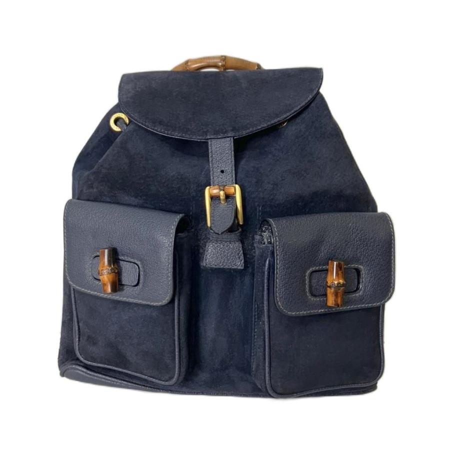 GUCCI（グッチ） バンブー リュックサック デイパック ネイビー 003