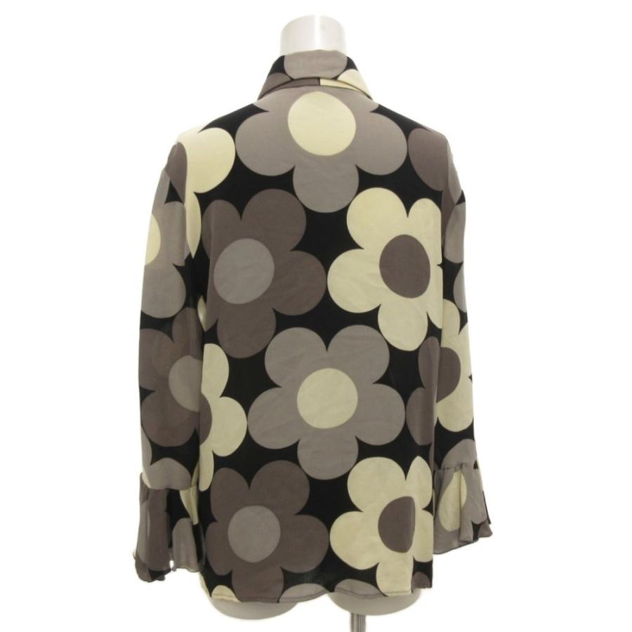 CELINE（セリーヌ） シルクシャツ ブラウス 長袖 袖フレア 花柄 