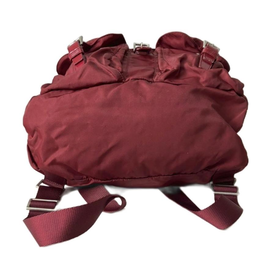 【美品】PRADA プラダ リュック 三角プレート ナイロン レッド ロゴ レア PRADA（プラダ） リュックサック デイパック ナイロン 三角プレート