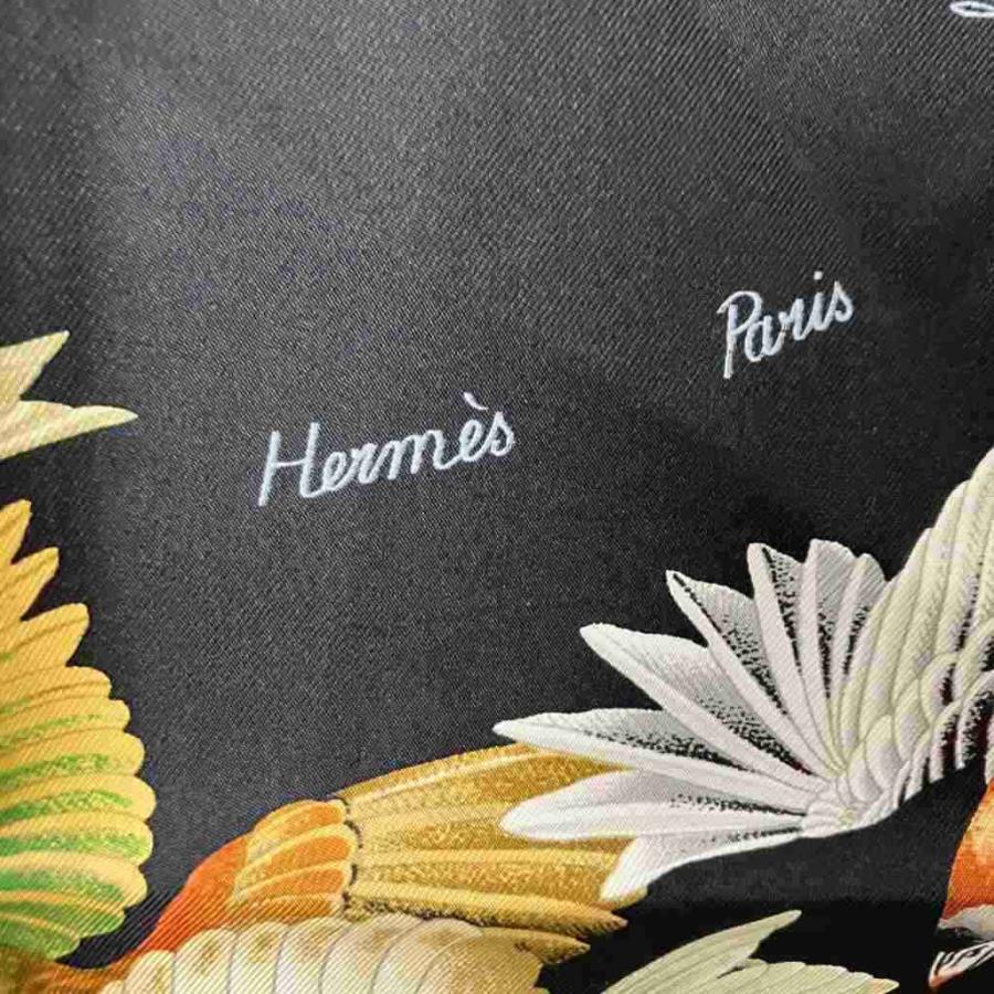 ☘️美品☘️ HERMES カレ90 L'Intrus 侵入者 ブラック HERMES（エルメス） カレ90 L'INTRUS 侵入者 スカーフ シルク ブラック