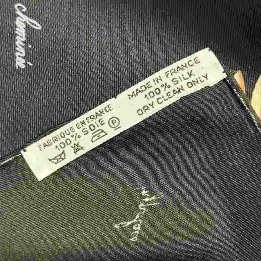 HERMES（エルメス） カレ90 L'INTRUS 侵入者 スカーフ シルク ブラック
