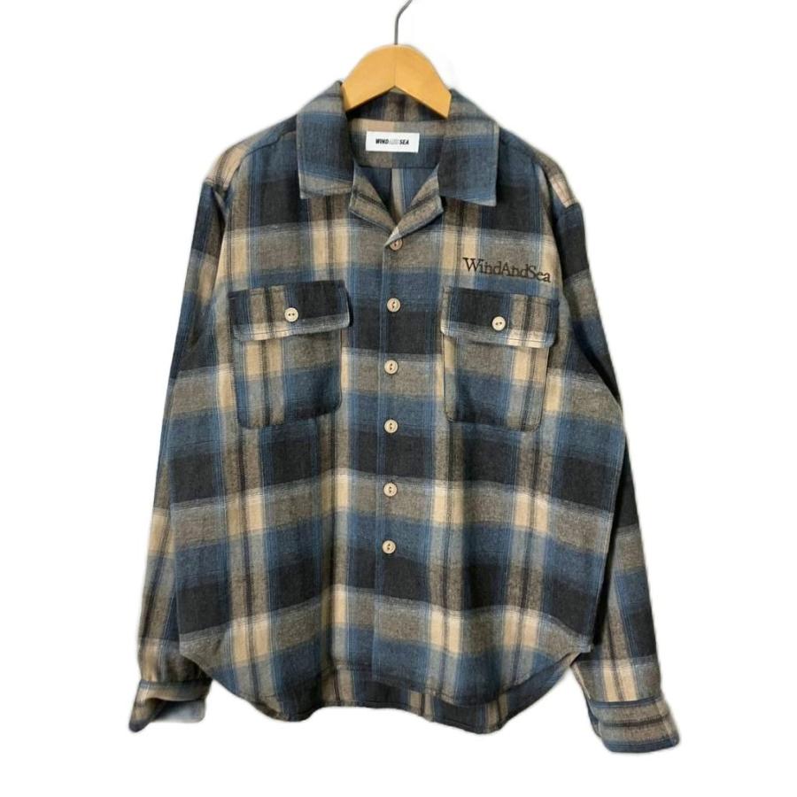 WIND AND SEA オープンカラーシャツ 開襟 オンブレチェック S ウィンダンシー WIND AND SEA オープンカラーシャツ 開襟 オンブレ
