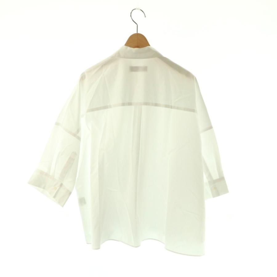 未使用品 マッキントッシュ アパルトモン取扱い 24SS Aラインコットンシャツ ストレッチ 七分袖 8 ホワイト /YO ■OSの画像