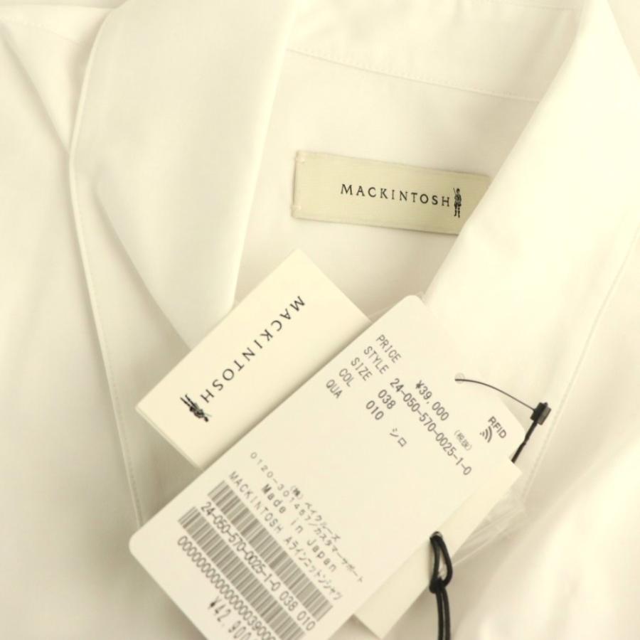 未使用品 マッキントッシュ アパルトモン取扱い 24SS Aラインコットンシャツ ストレッチ 七分袖 8 ホワイト /YO ■OSの画像