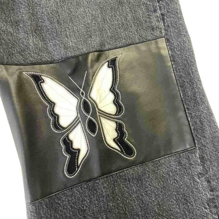 アワーレガシー OUR LEGACY 22SS THIRD CUT SCHMETTERLING PATCH DENIM デニム ジーンズ 蝶刺繍 レザー ニーパッチ_5