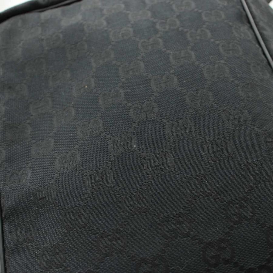 GUCCI（グッチ） GUCCI GGキャンバス ショルダーバッグ レザー 黒