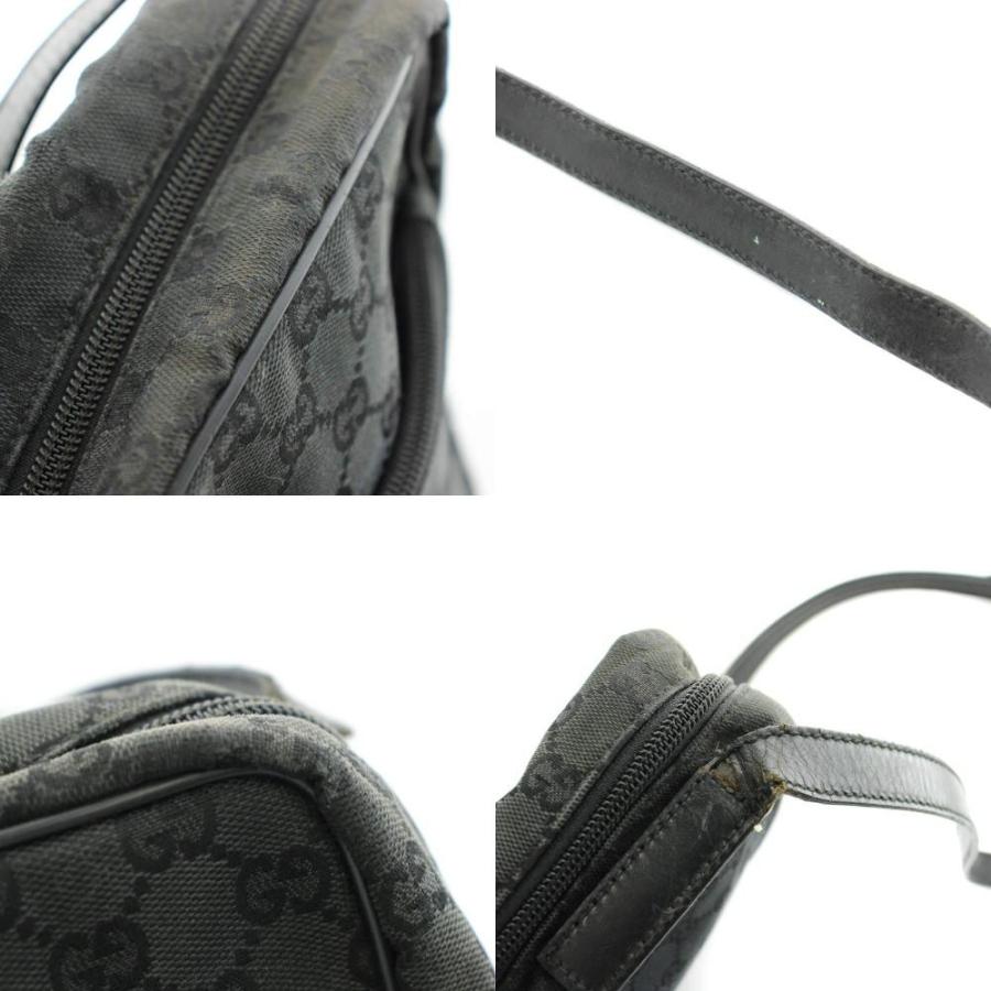 GUCCI（グッチ） GUCCI GGキャンバス ショルダーバッグ レザー 黒