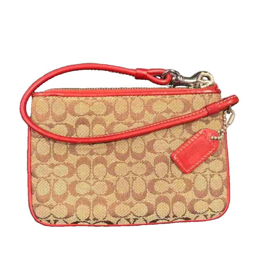 COACH（コーチ） ポーチ 小物入れ シグネチャー 銀座店 赤 レッド