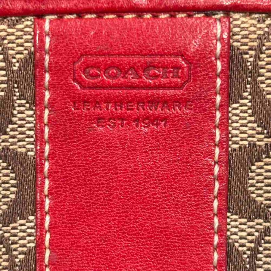 COACH（コーチ） ポーチ 小物入れ シグネチャー 銀座店 赤 レッド