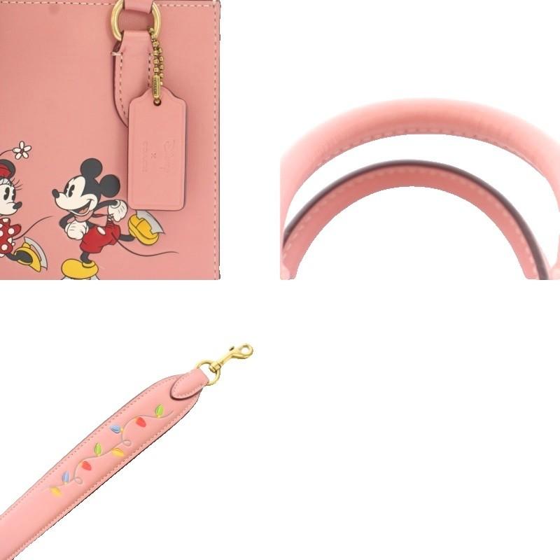希少　コーチ ディズニーコラボ　ミッキー トートバッグ　スケボー　レザー　ピンク COACH（コーチ） ディズニー Disney ハンドバッグ ショルダーバッグ