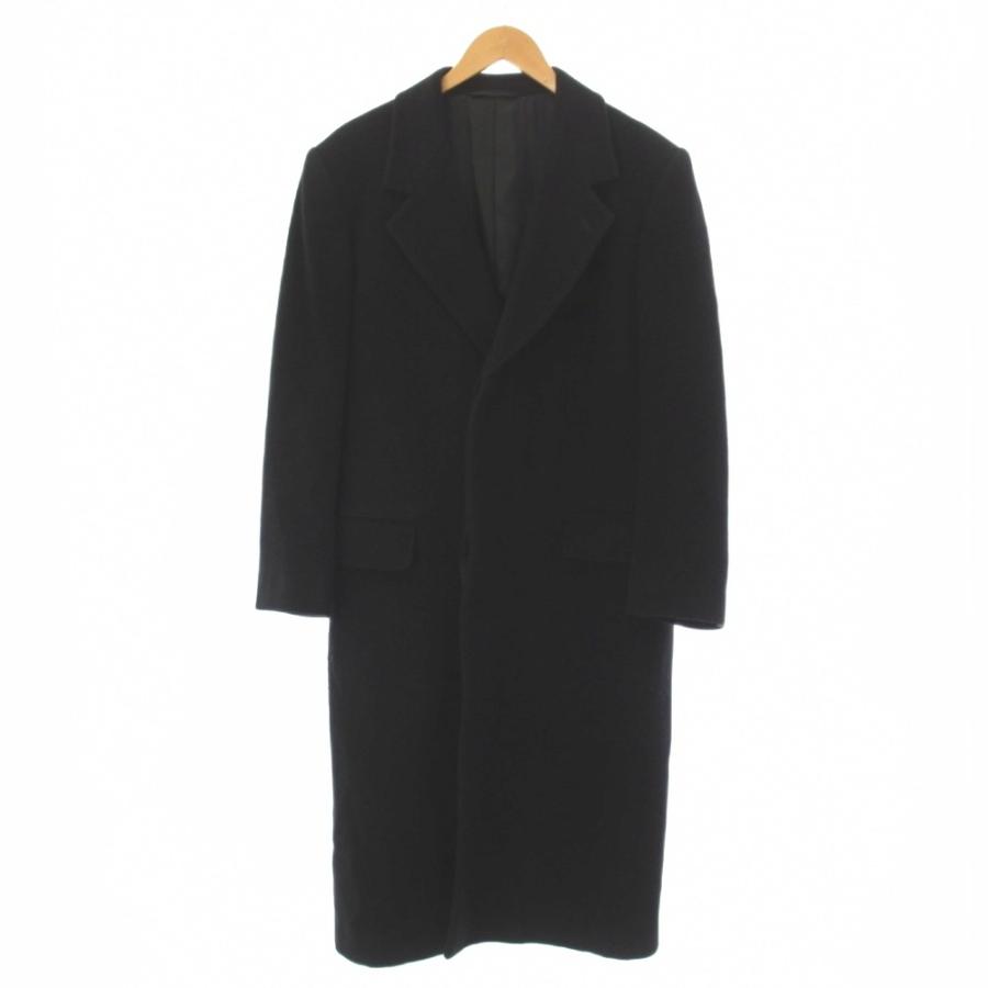 ヨウジヤマモト YOHJI YAMAMOTO チェスターコート ロング ウール アルパカ モヘヤ 黒 X260623 BM メンズ