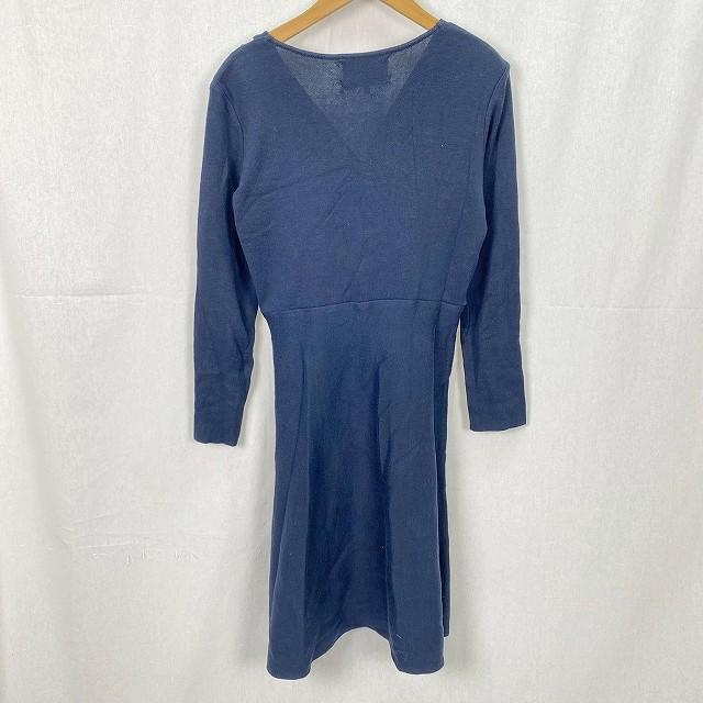 Chesty ネイビー ニット　ワンピース チェスティ Chesty ニットワンピース 長袖 刺繍 花柄 紺色 ネイビー 0