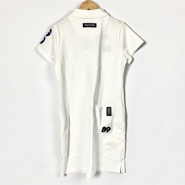 【美品】PGG パーリーゲイツ ゴルフウェア 半袖 ワンピース 白 1 M 未使用品 パーリーゲイツ PEARLY GATES ワンピース ゴルフウェア 半袖