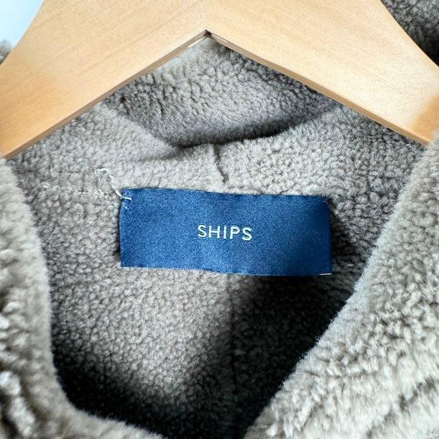 SHIPS　フェイクムートンコート　ムートンコート　フード付き　グレー系　36 SHIPS - SHIPS フェイクムートンコート ムートンコート フード付き