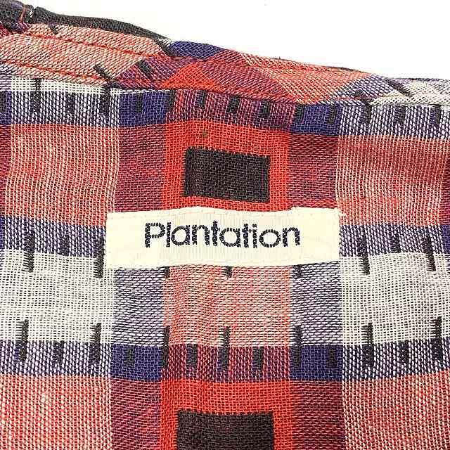 プランテーション plantation チェックシャツ フード付 長袖 コットン 