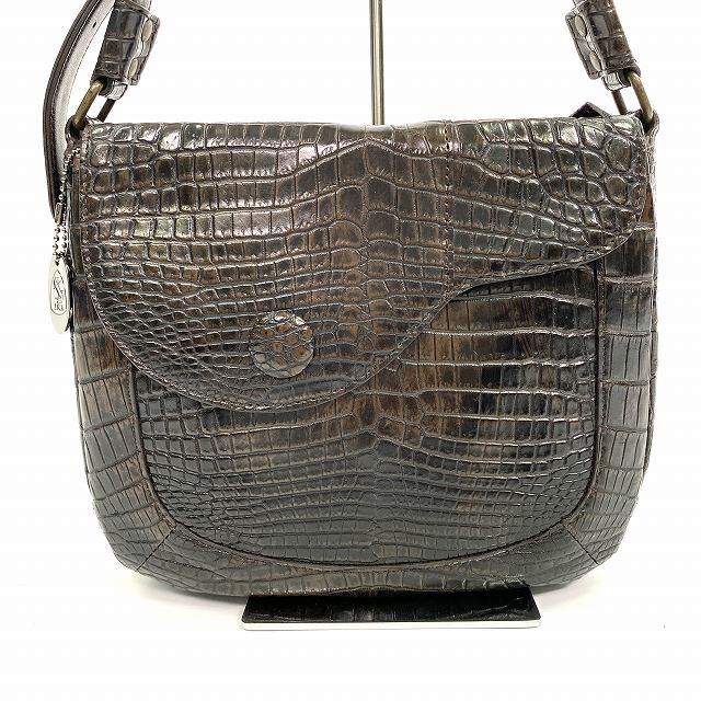 美品】JRA ボーグラン クロコ ショルダーバッグ マット チェーン 肩掛け