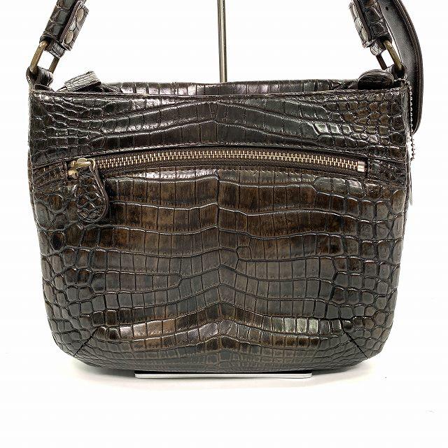 JRA ナイルクロコダイル ショルダーバッグ マット加工 センター取り 