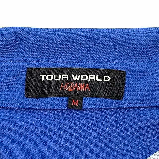 ホンマ HONMA TOUR WORLD ポロシャツ ゴルフウェア 半袖 ロゴ刺繍 青