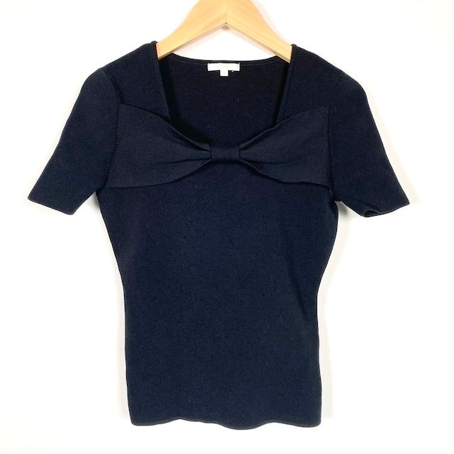 トゥービーシック TO BE CHIC 半袖ニット トップス 無地 リボン  