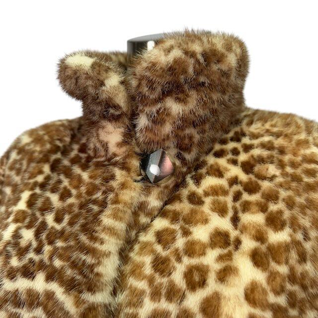 ミンク 毛皮 レオパード柄 ヒョウ柄 総柄 リアルファー