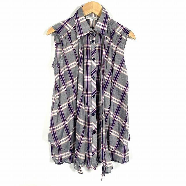 ナラカミーチェ NARA CAMICIE ノースリーブシャツ ブラウス チェック 