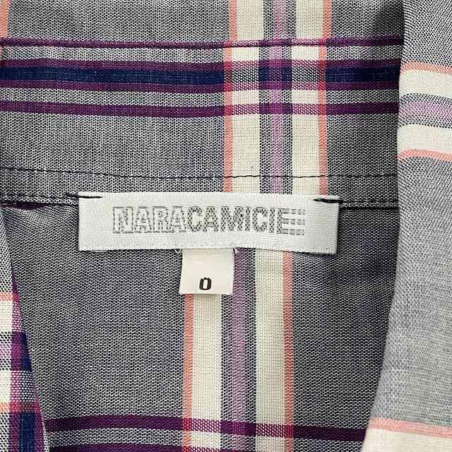 ナラカミーチェ NARA CAMICIE ノースリーブシャツ ブラウス チェック 