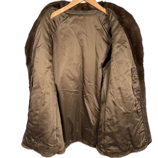 【美品】デミバフミンク 毛皮 コート 11号 ブラウン デミバフミンク 毛皮 コート リアルファー ブラウン 11号 レディース