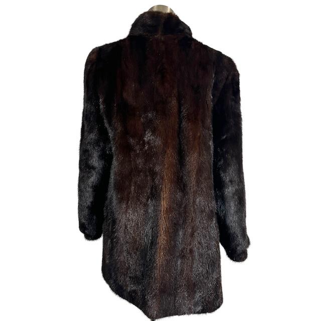 ミンク 毛皮 コート ダークブラウン 15号 レディース : ブランド古着