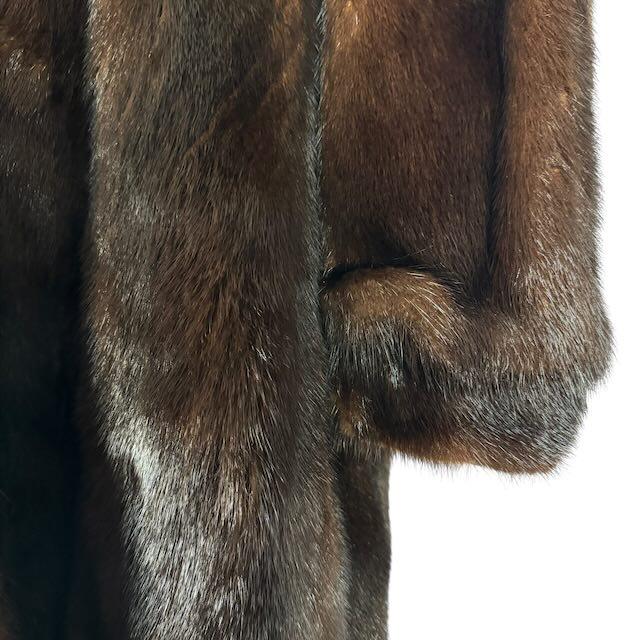 ミンク 毛皮 コート ダークブラウン 15号 レディース : ブランド古着