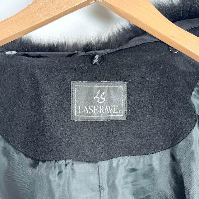 LASERAVE 2WAY カシミヤ100% ロングコート ブルーフォックスファー 