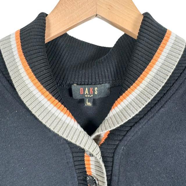 ダックス DAKS GOLF 長袖 ゴルフウェア ロゴ刺繍 ブラック 黒 L