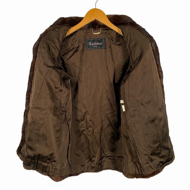 【中古】ランブルトン Rambulton ミンク コート 毛皮 リアルファー ダークブラウン 9号 M相当 レディース ランブルトン Rambulton ミンク コート 毛皮 リアルファー ダーク