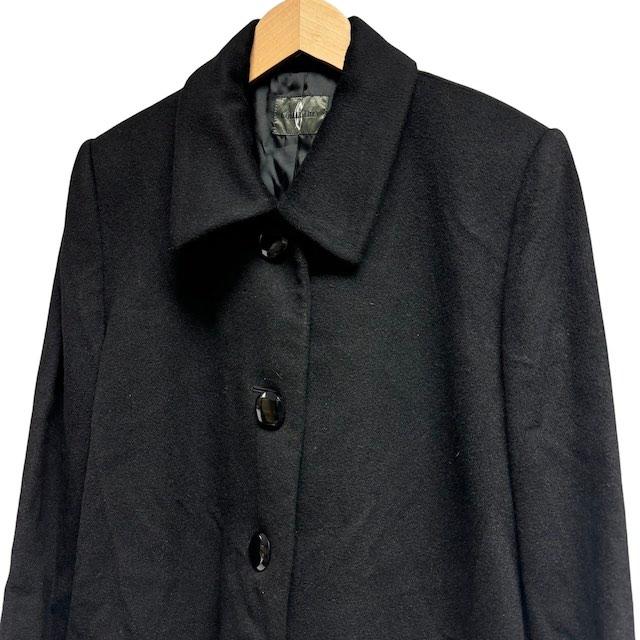 コレクション COLLECTION カシミヤ100% ロングコート 無地 ブラック 黒