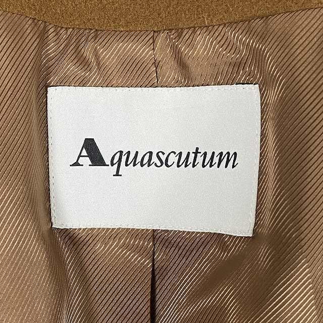 アクアスキュータム AQUASCUTUM ノーカラーコート ロングコート ベルト