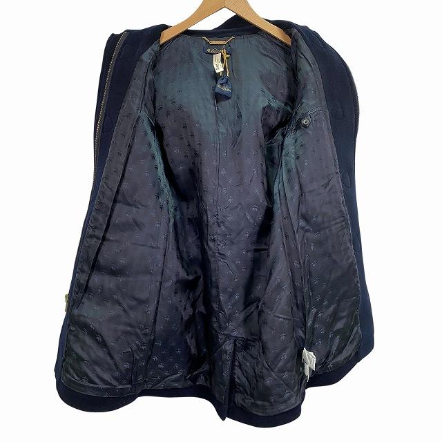 ブルックスブラザーズ BROOKS BROTHERS 2WAY ダッフルコート ウール100% 牛革 紺 ネイビー 2 M相当 レディース