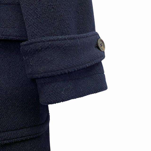 ブルックスブラザーズ BROOKS BROTHERS 2WAY ダッフルコート ウール100% 牛革 紺 ネイビー 2 M相当 レディース