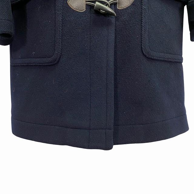 ブルックスブラザーズ BROOKS BROTHERS 2WAY ダッフルコート ウール100% 牛革 紺 ネイビー 2 M相当 レディース