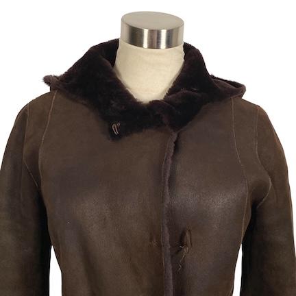 ポールカ PAULE KA ムートンコート ラムスキン ロング丈 フード ベルト  