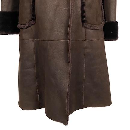 ポールカ PAULE KA ムートンコート ラムスキン ロング丈 フード ベルト  