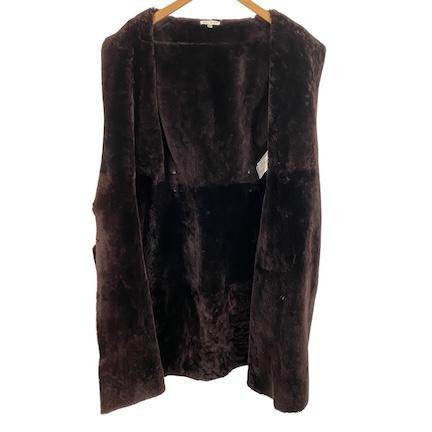 ポールカ PAULE KA ムートンコート ラムスキン ロング丈 フード ベルト  